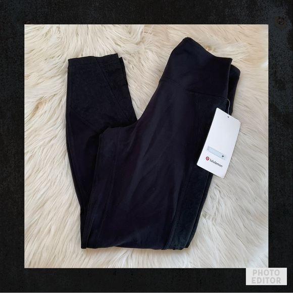 lululemon athletica Pants - Lululemon Paisley Lace Overlay Tights  / Leggings - NWT - Size 6 - Black